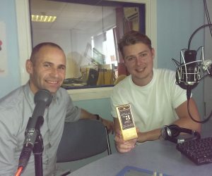 Photo of Rob King and Max Scotford in the Sheffield Live radio studio