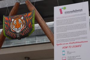 Photo of One of Lisa Maltby's decorated bonnets on display in Sheffield's Winter Gardens